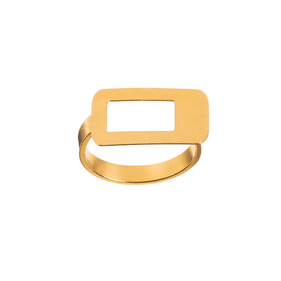 Bronze geometric rectangle ring